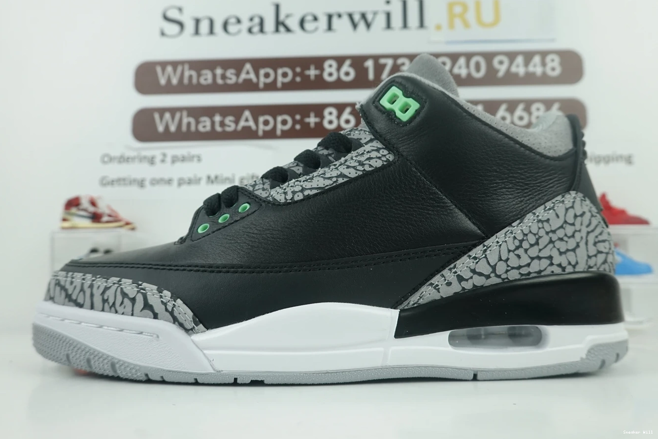 Air GOAT Glow 7237 717 Jordan 3 DailyWear Green 0617